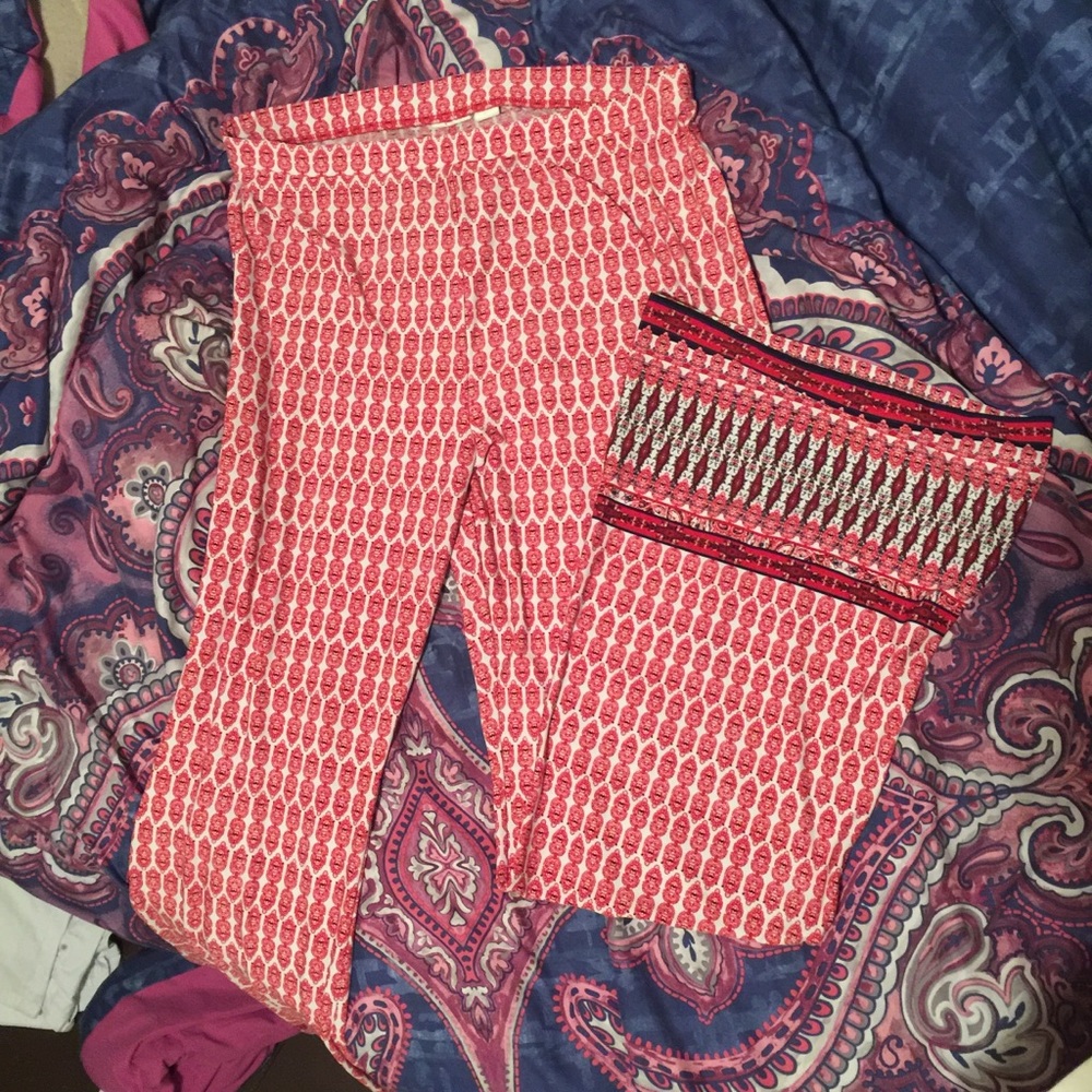 Red white and black pants